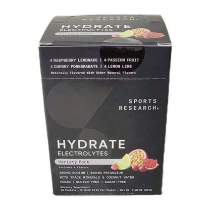Sports Research Hydrate Electrolytes – Pack Variedad (16 sobres) Sin Azucar