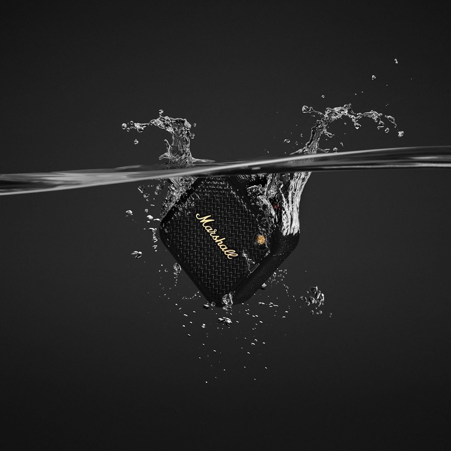 Marshall Willen II – Bocina Bluetooth portátil IP67 (Black & Brass), 17+ h batería, micrófono manos libres y correa de sujeción
