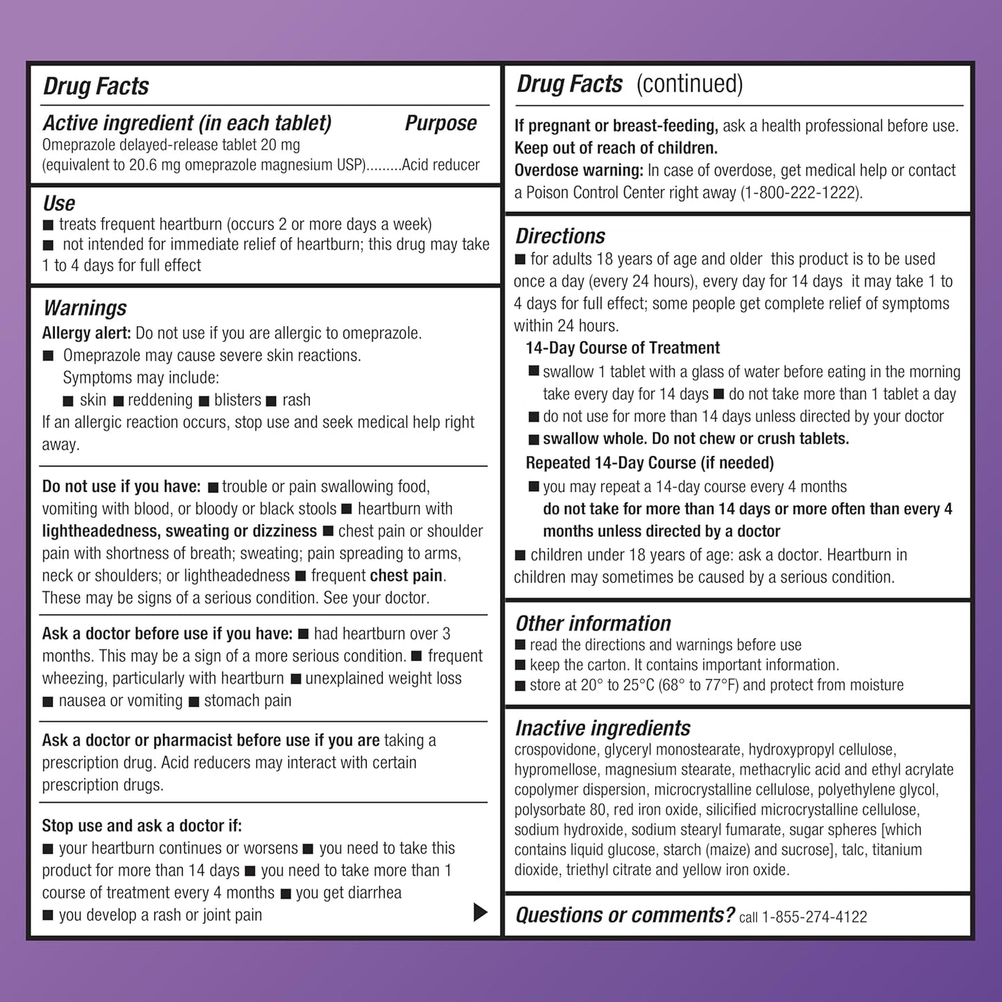 Amazon Basic Care Omeprazol 20 mg – 42 Comprimidos de Liberación Retardada