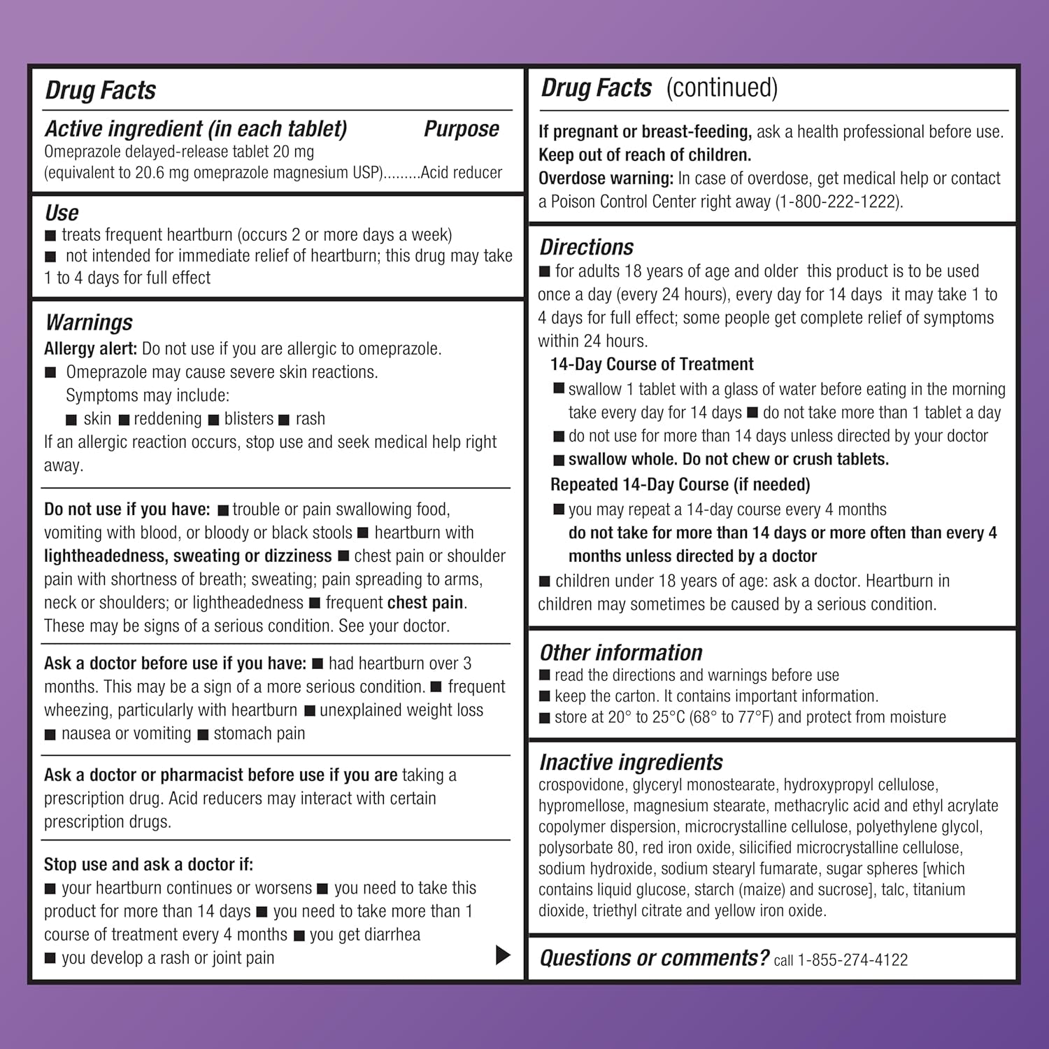 Amazon Basic Care Omeprazol 20 mg – 42 Comprimidos de Liberación Retardada