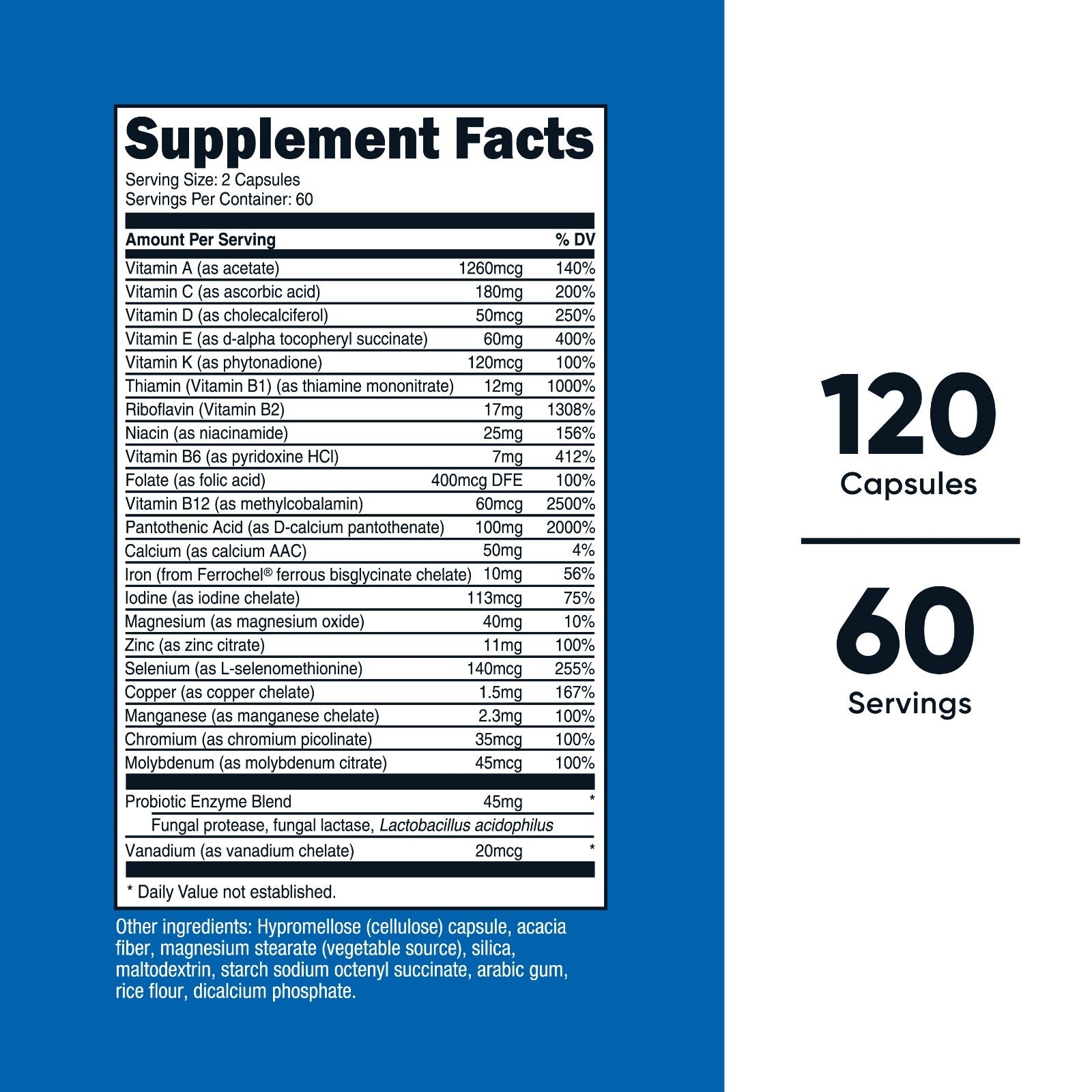 Nutricost Multivitamínico Completo con Probióticos y Minerales | 120 Cápsulas Vegetarianas