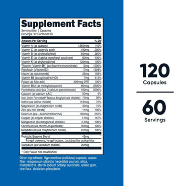 Nutricost Multivitamínico Completo con Probióticos y Minerales | 120 Cápsulas Vegetarianas