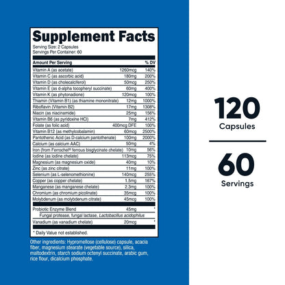 Nutricost Multivitamínico Completo con Probióticos y Minerales | 120 Cápsulas Vegetarianas