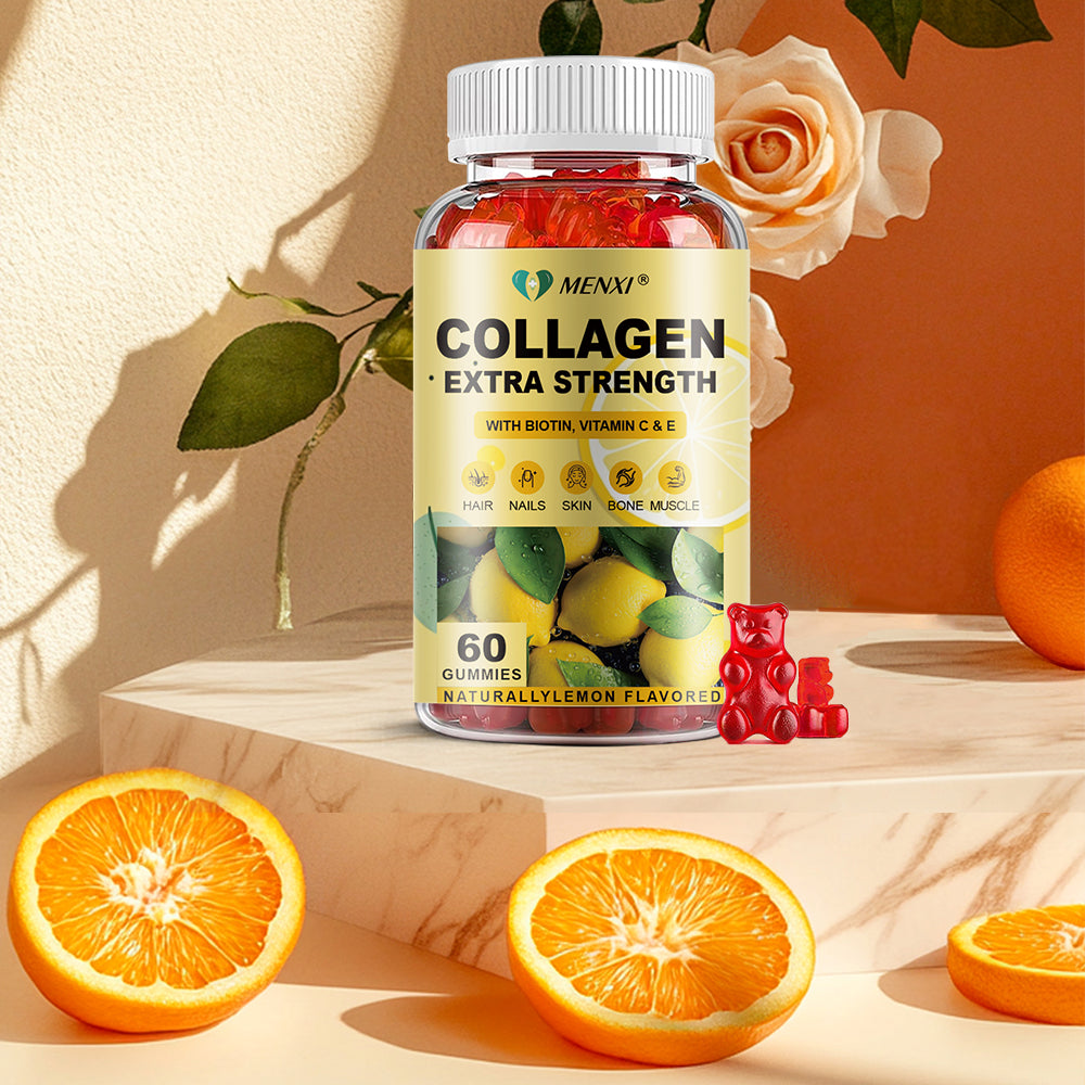 Menxi Gomitas de Colágeno Hidrolizado Premium – Antienvejecimiento con Biotina, Vitamina C, Zinc y Vit E