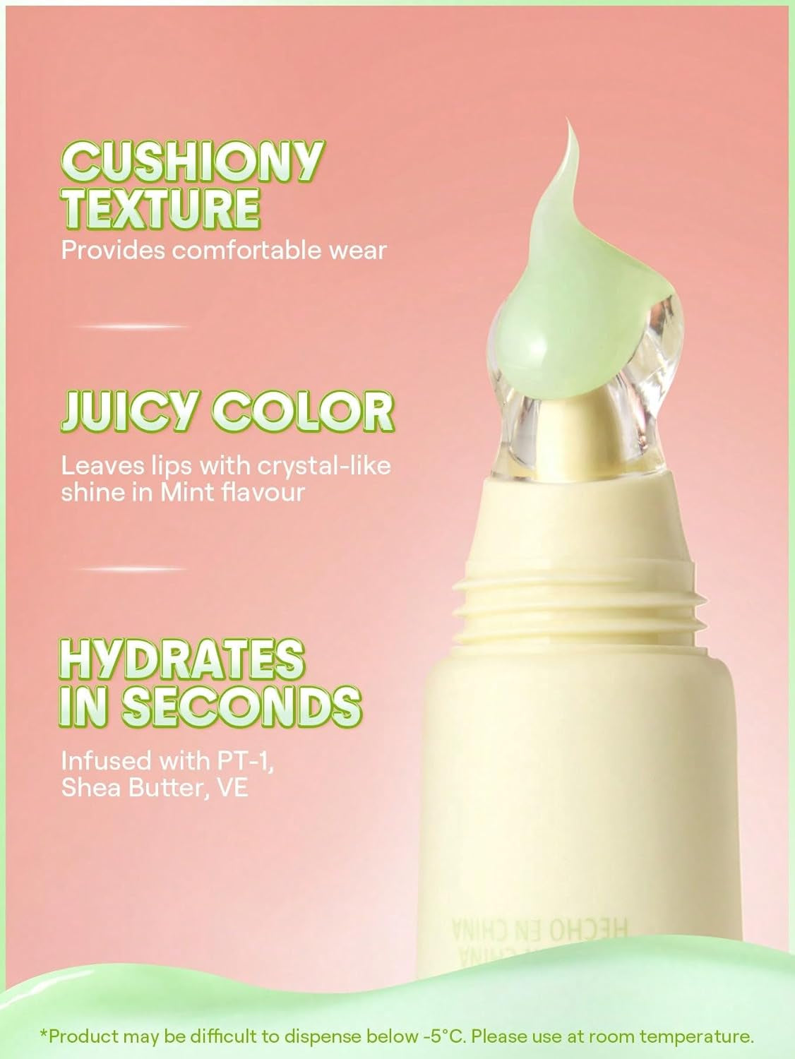 Brillo de labios hidratante | Larga duración | Impermeable | Para rellenar labios | Color: Chips de menta