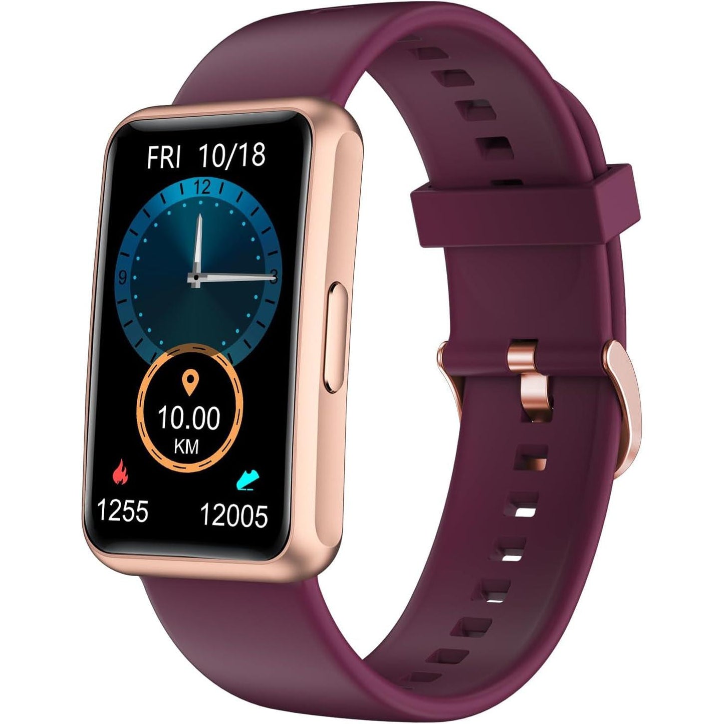 Fitness Tracker No Bluetooth No APP No Phone Needed, Fitness Watch for Men Women Parents IP68 Waterproof with Full Touch Screen Steps Calories Counter Sleep Tracker Alarm Clocks (Purple)