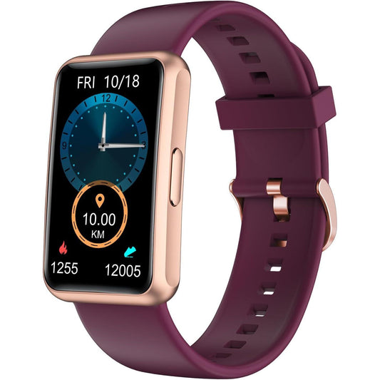 Fitness Tracker No Bluetooth No APP No Phone Needed, Fitness Watch for Men Women Parents IP68 Waterproof with Full Touch Screen Steps Calories Counter Sleep Tracker Alarm Clocks (Purple)