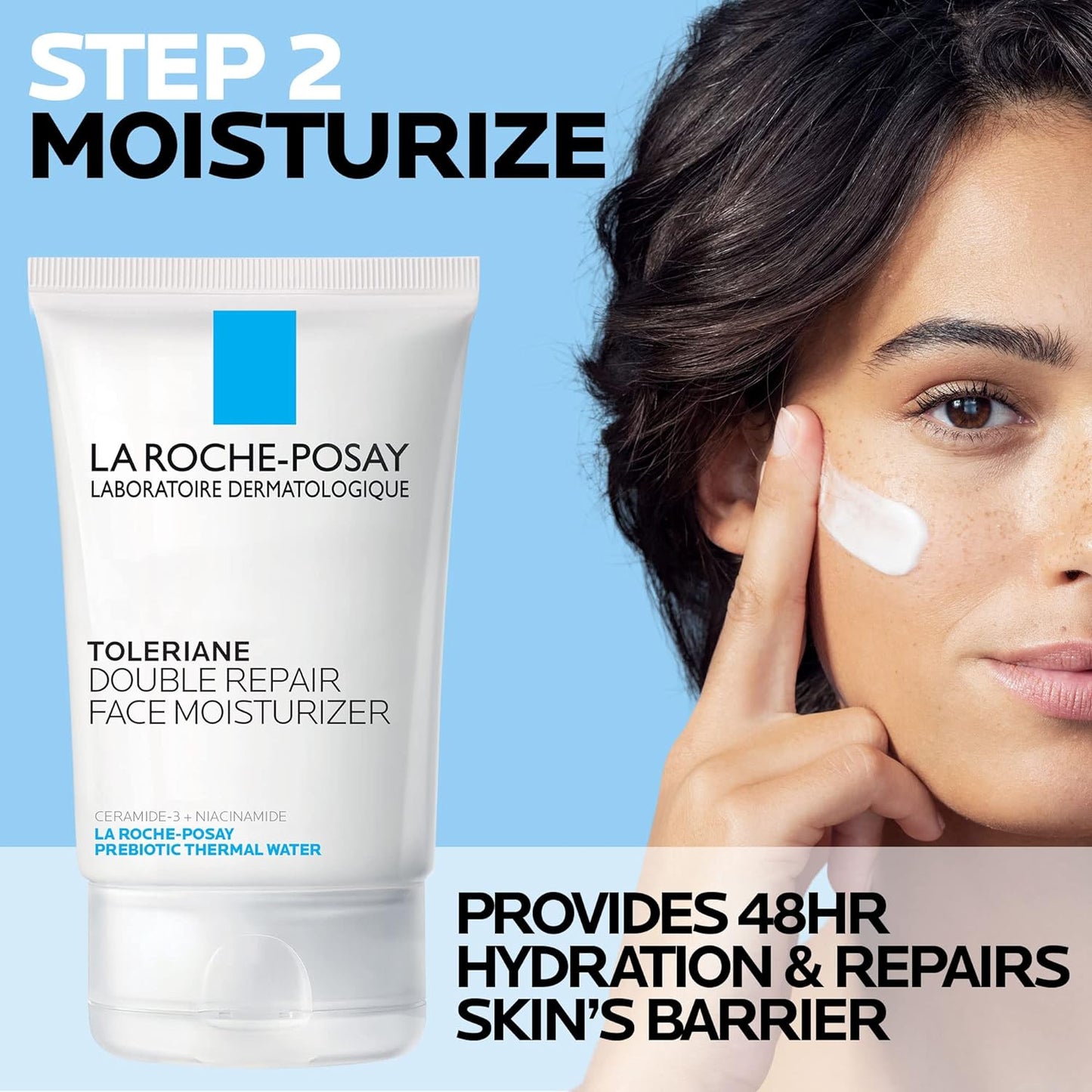 La Roche-Posay Toleriane Double Repair | Crema Facial Hidratante con Ceramida-3 & Niacinamida | Confort Inmediato & Hidratación Prolongada | Apta para Todo Tipo de Piel | Sin Fragancia