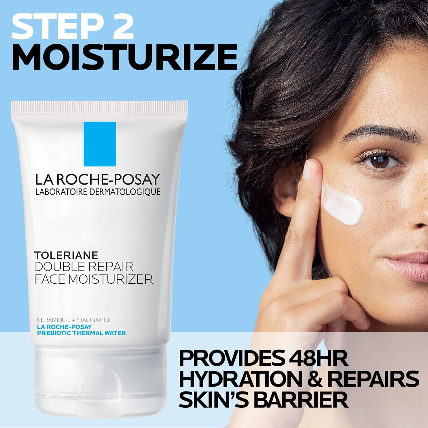 La Roche-Posay Toleriane Double Repair | Crema Facial Hidratante con Ceramida-3 & Niacinamida | Confort Inmediato & Hidratación Prolongada | Apta para Todo Tipo de Piel | Sin Fragancia