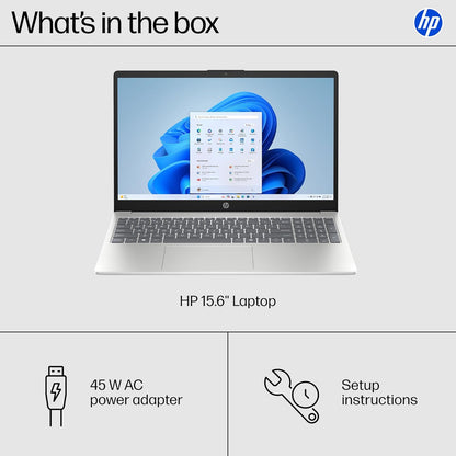 Notebook HP 15,6” Touchscreen, AMD Ryzen 3 7320U, 8GB RAM, 256GB SSD, Radeon Graphics, Windows 11 Home, Color Silver