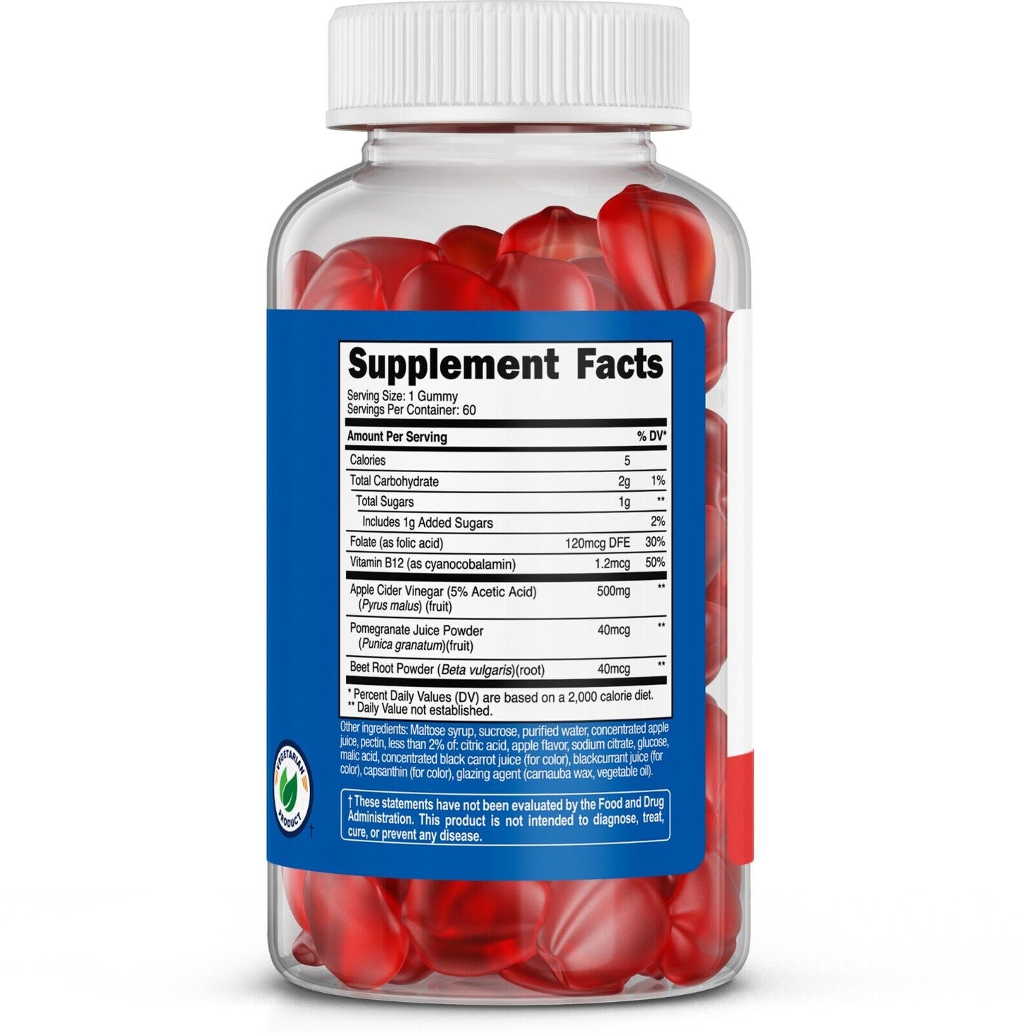 Nutricost Vinagre de Sidra de Manzana 500 mg | 60 Gomitas Sabor Manzana