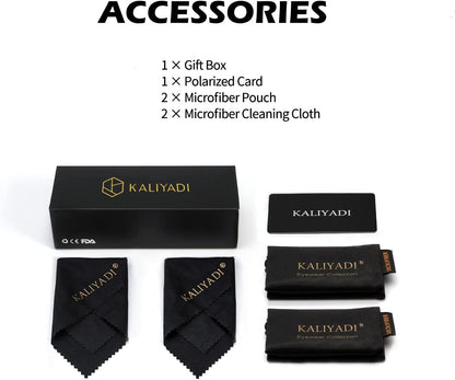 KALIYADI Gafas de sol polarizadas para hombre y mujer, unisex, montura sin montura retro, gafas de sol para conducción, bloqueo UV