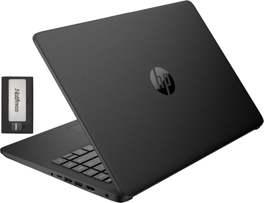 Notebook HP Stream 14” HD, Intel Celeron N4120, 8GB RAM, 416GB (128GB eMMC + Docking 256GB + MicroSD 32GB), UHD Graphics, Cámara 720p, Windows 11 S + Office 365, Negra