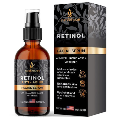 Serum de Retinol para el Rostro con Ácido Hialurónico, Vit A y E, y Aloe Vera – Anti Envejecimiento