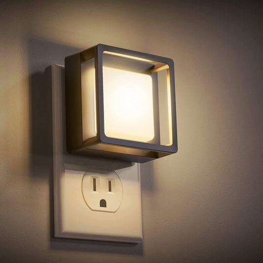 Luz Nocturna LED con Sensor Crepuscular [Pack x2] | Enchufable a Pared, Regulable de 0 a 60 lm, Ahorro Energético, para Dormitorio, Baño, Pasillo, Escaleras y Cuarto Infantil – Luz Blanca Suave