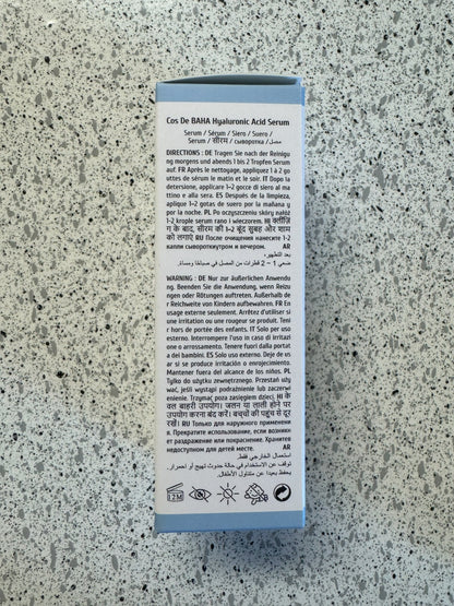 Sérum de Ácido Hialurónico 1% | Hidratación Profunda y Antiedad | 60 ml | Cos De Baha