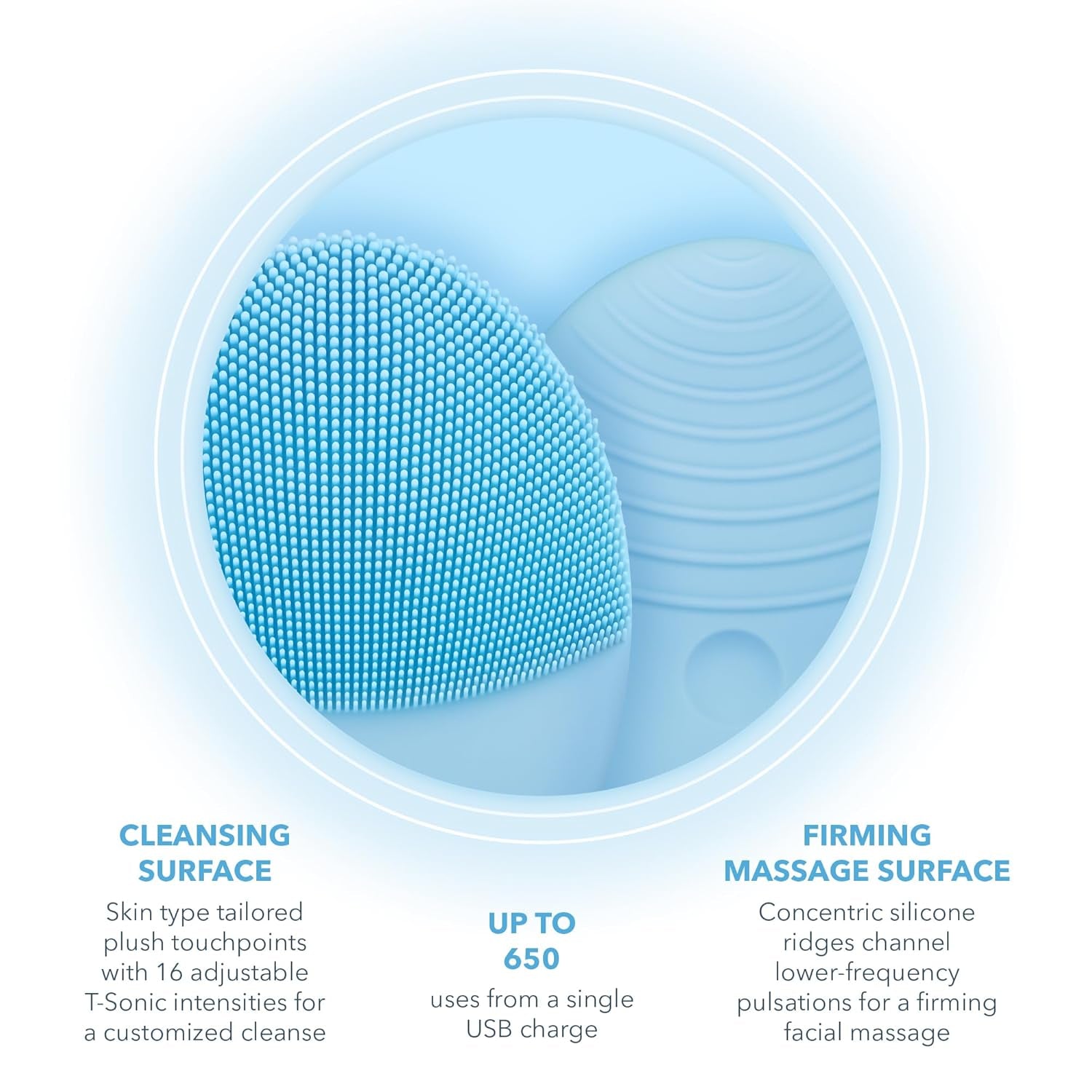 FOREO LUNA™ 3 — Cepillo Facial Sónico (Piel Mixta)  Limpieza de nivel spa en 1 min | Masaje reafirmante T-Sonic vía app | Silicona ultra-higiénica | Resistente al agua | Batería recargable | 2 años de garantía