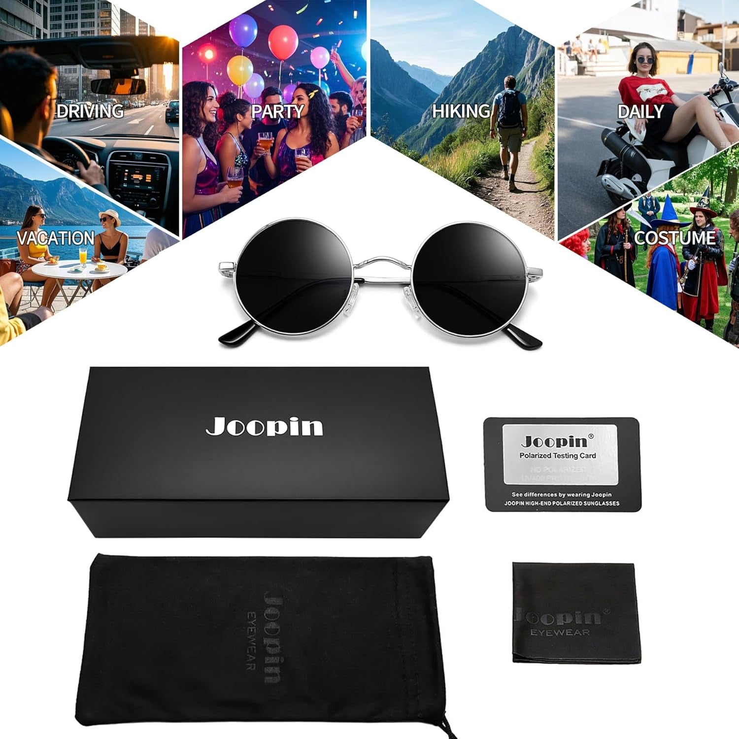 Joopin Lentes de Sol Redondos Retro – Polarizados UV400