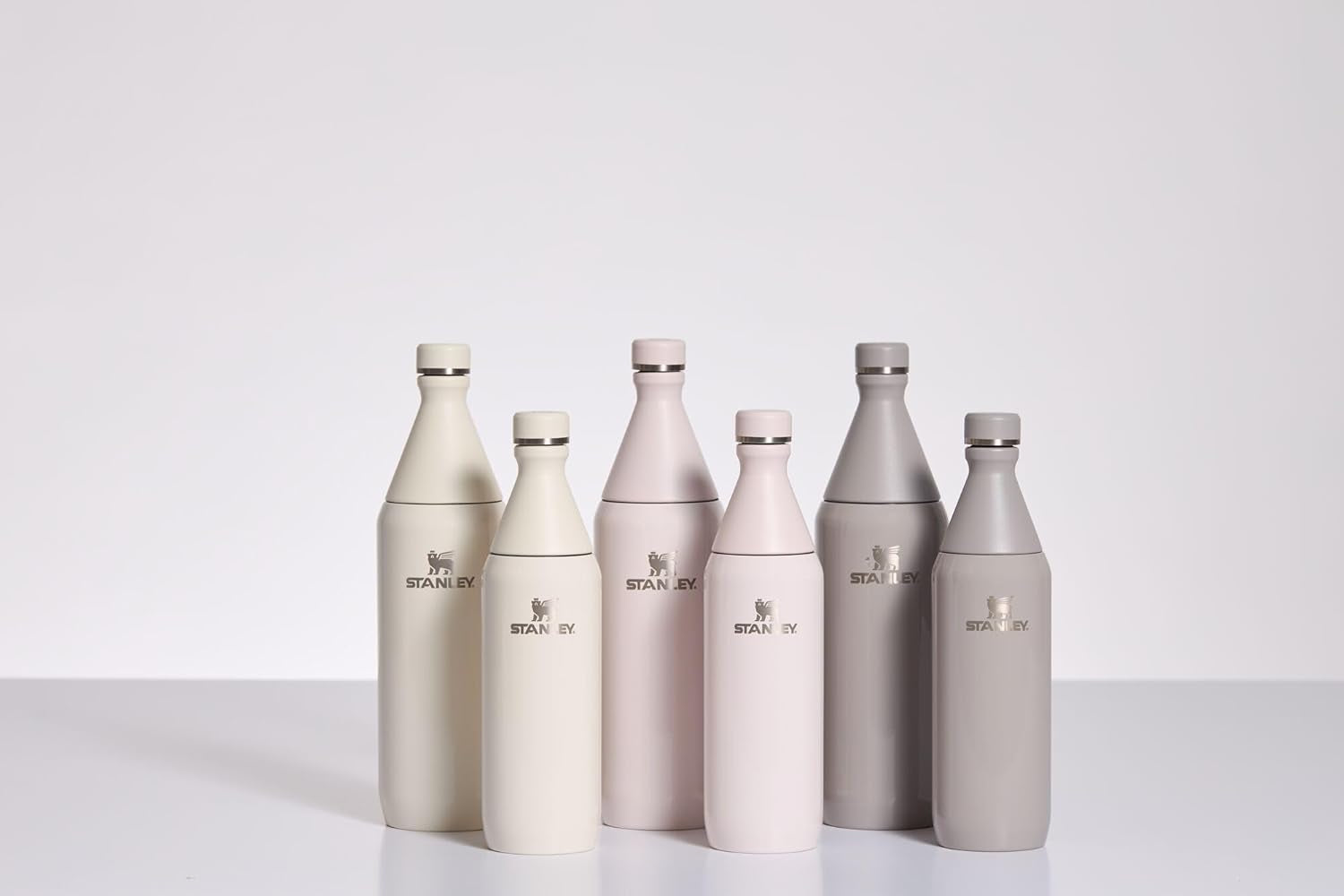 All Day Slim Bottle 34 Oz | Leakproof Twist on Lid | Slim Design for Travel and Gym | Insulated Stainless Steel Water Bottle | Bpa-Free | Ash Gloss