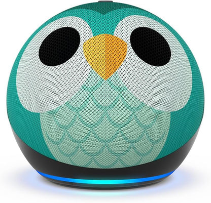 Echo Dot Kids with Alexa (Newest Model), Designed for Kids, with Parental Controls, Includes 1 Year of  Kids+, Owl