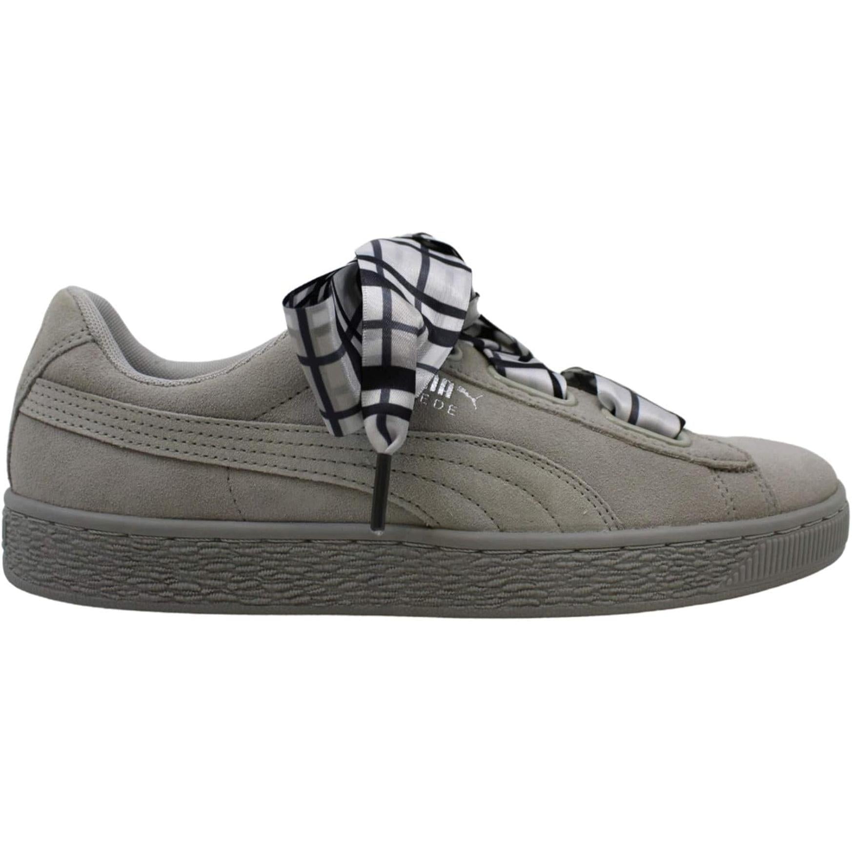 Women'S Suede Heart Plaid Wn Sneaker, Gray Violet-Metallic Beige, 9.5 M US