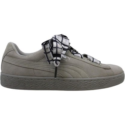 Women'S Suede Heart Plaid Wn Sneaker, Gray Violet-Metallic Beige, 9.5 M US
