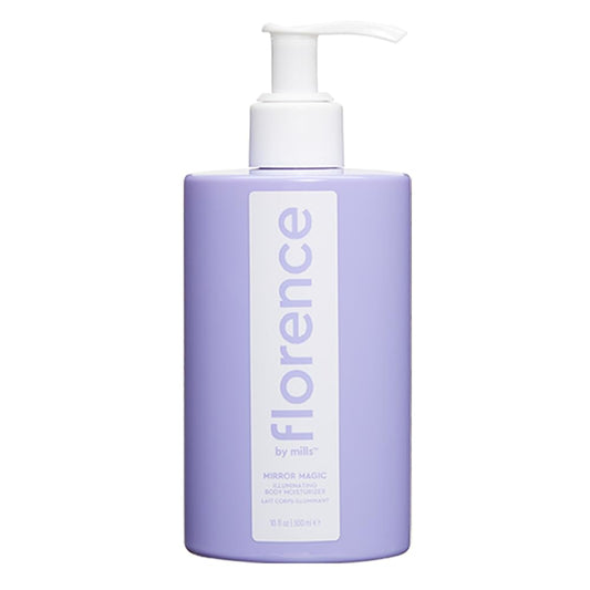 Florence by Mills Mirror Magic | Hidratante Corporal Iluminador con Brillo Suave y Aroma Coco Vainilla – 300 ml