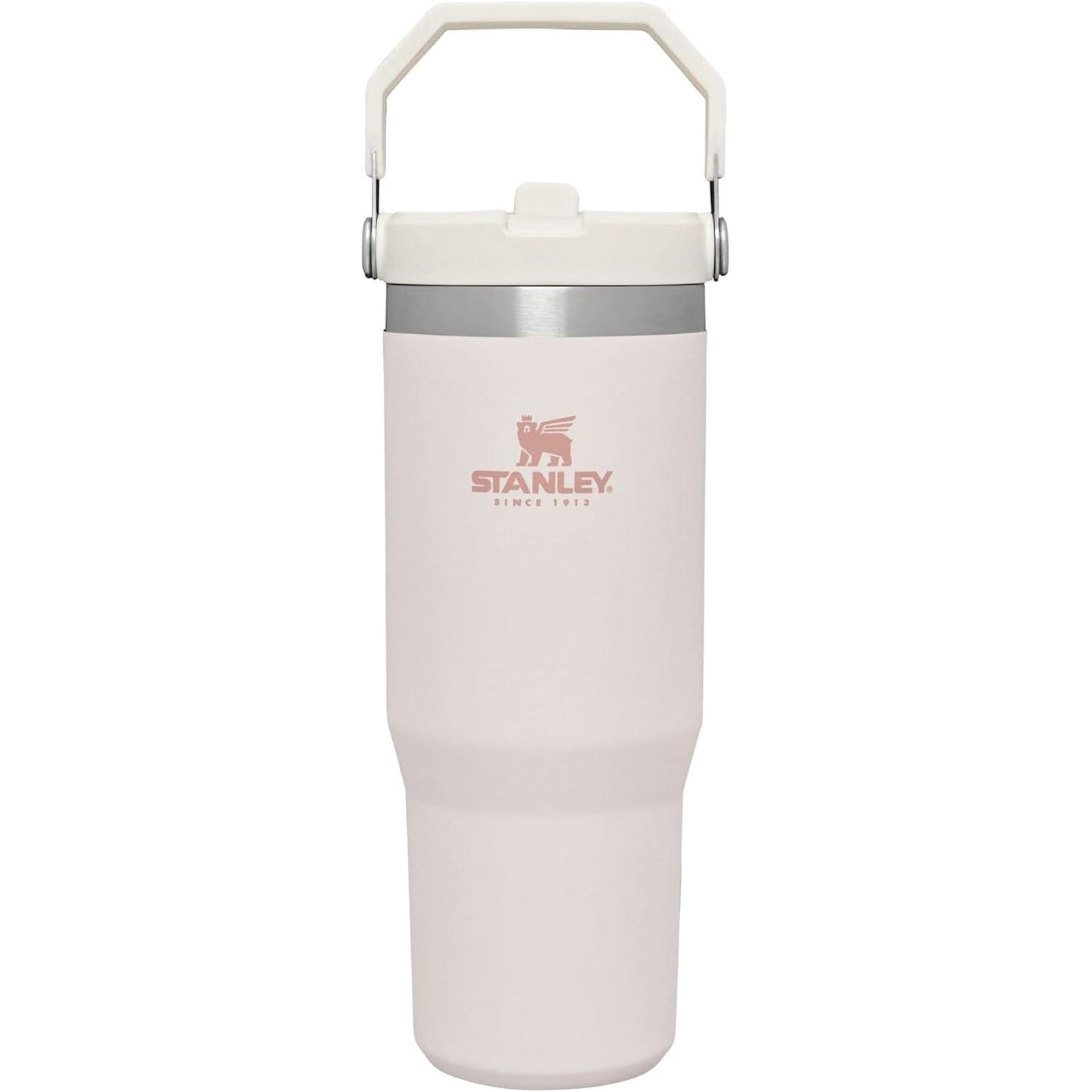 Iceflow Stainless Steel Tumbler with Straw - Vacuum Insulated Water Bottle for Home, Office or Car - Reusable Cup with Straw Leak Resistant Flip - Cold for 12 Hours or Iced for 2 Days (Cream)