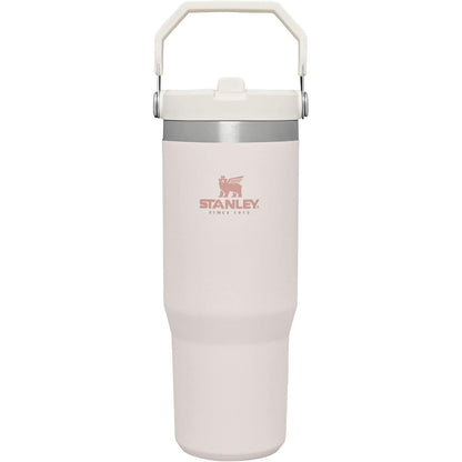 Iceflow Stainless Steel Tumbler with Straw - Vacuum Insulated Water Bottle for Home, Office or Car - Reusable Cup with Straw Leak Resistant Flip - Cold for 12 Hours or Iced for 2 Days (Cream)