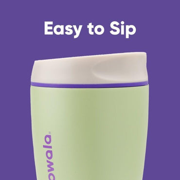Smoothsip Insulated Stainless Steel Coffee Tumbler, Reusable Iced Coffee Cup, Hot Coffee Travel Mug, Perfect for Cappuccino, BPA Free, 10 Oz, Green (Hip Cactus)