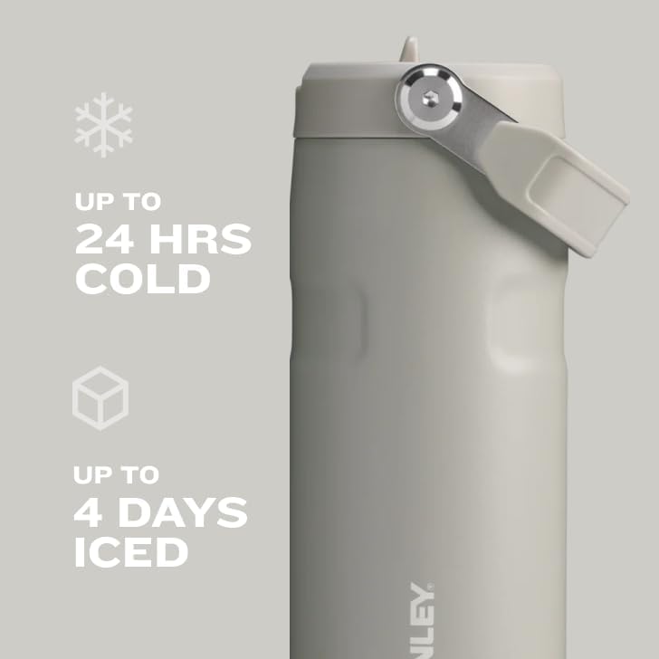 Iceflow Flip Straw 2.0 Water Bottle 36 Oz | Built-In Straw with Larger Opening | Lightweight and Leak Resistant | Insulated Stainless Steel | Bpa-Free | Rose Quartz