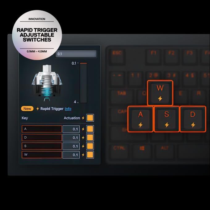 SteelSeries Apex Pro Mini Gen 3 – Teclado Gaming 60% con Switches OmniPoint 3.0 HyperMagnetic, Rapid Trigger, RGB, Keycaps PBT, USB-C