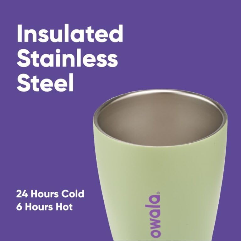 Smoothsip Insulated Stainless Steel Coffee Tumbler, Reusable Iced Coffee Cup, Hot Coffee Travel Mug, Perfect for Cappuccino, BPA Free, 10 Oz, Green (Hip Cactus)