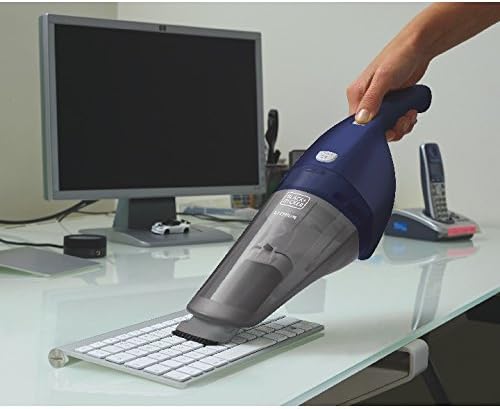 Aspiradora de Mano Inalámbrica BLACK+DECKER Dustbuster QuickClean, Compacta con Batería de Litio 2Ah, Base de Pared, Cepillo y Boquilla – Azul Cobalto 