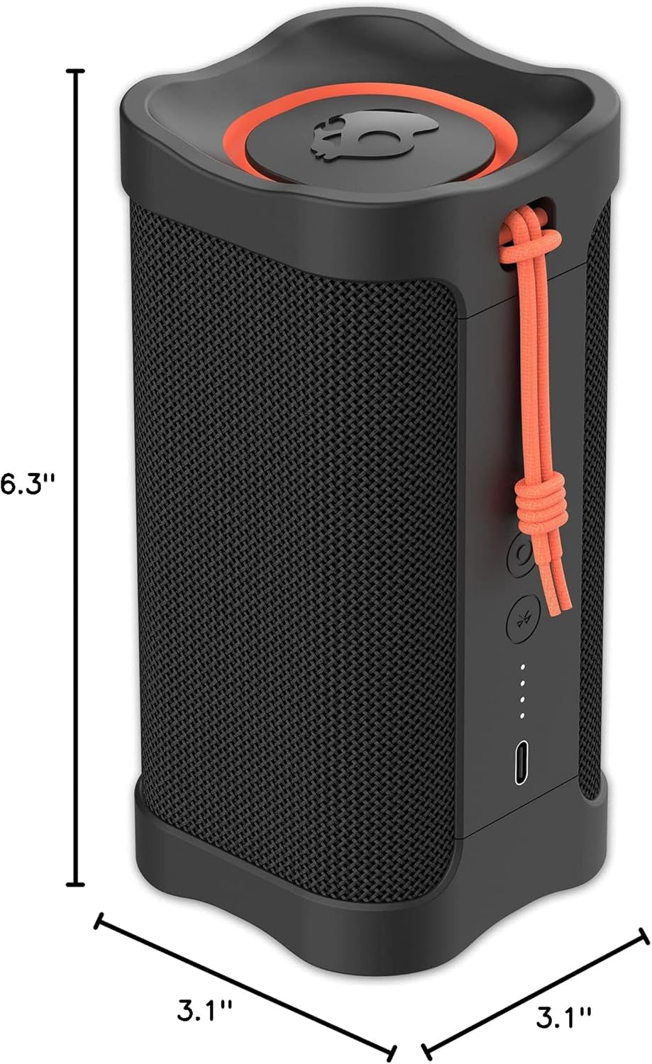Skullcandy Terrain – Bocina Bluetooth portátil | IPX7 impermeable, radiadores pasivos duales, 14 h de batería, correa de muñeca de nailon, True Wireless Stereo