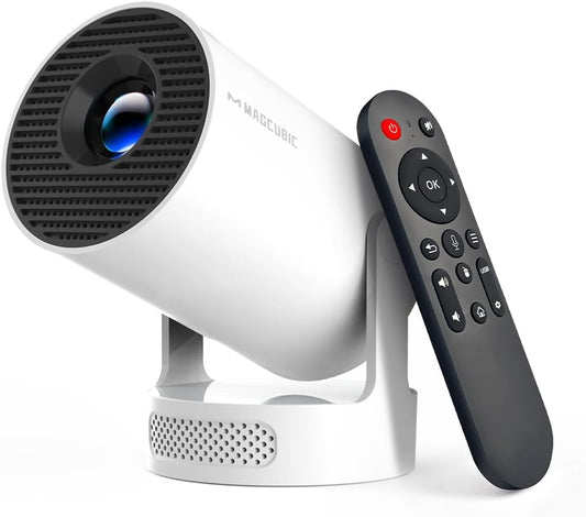 Mini Proyector HY300Pro+ | Soporte 4K, WiFi 6 y Bluetooth 5.4 | Parlante Integrado 5W | Giro 180°, Keystone Automático y Control Air Mouse | Cine Portátil para Casa y Exterior