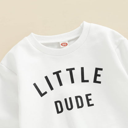 Murnouche Conjunto de 2 piezas de ropa para bebé y niño, sudadera con cuello redondo con letras y pantalones casuales de otoño e invierno