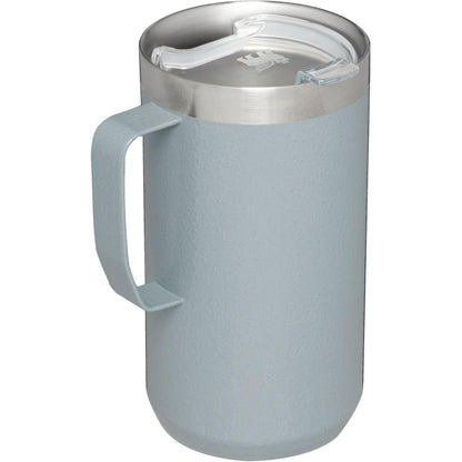 Stay-Hot Camp Mug 24 Oz | Press Fit Drink through Lid | Cup for Coffee, Tea and Drinks | Insulated Stainless Steel Coffee Mug | Bpa-Free | Hammertone Silver