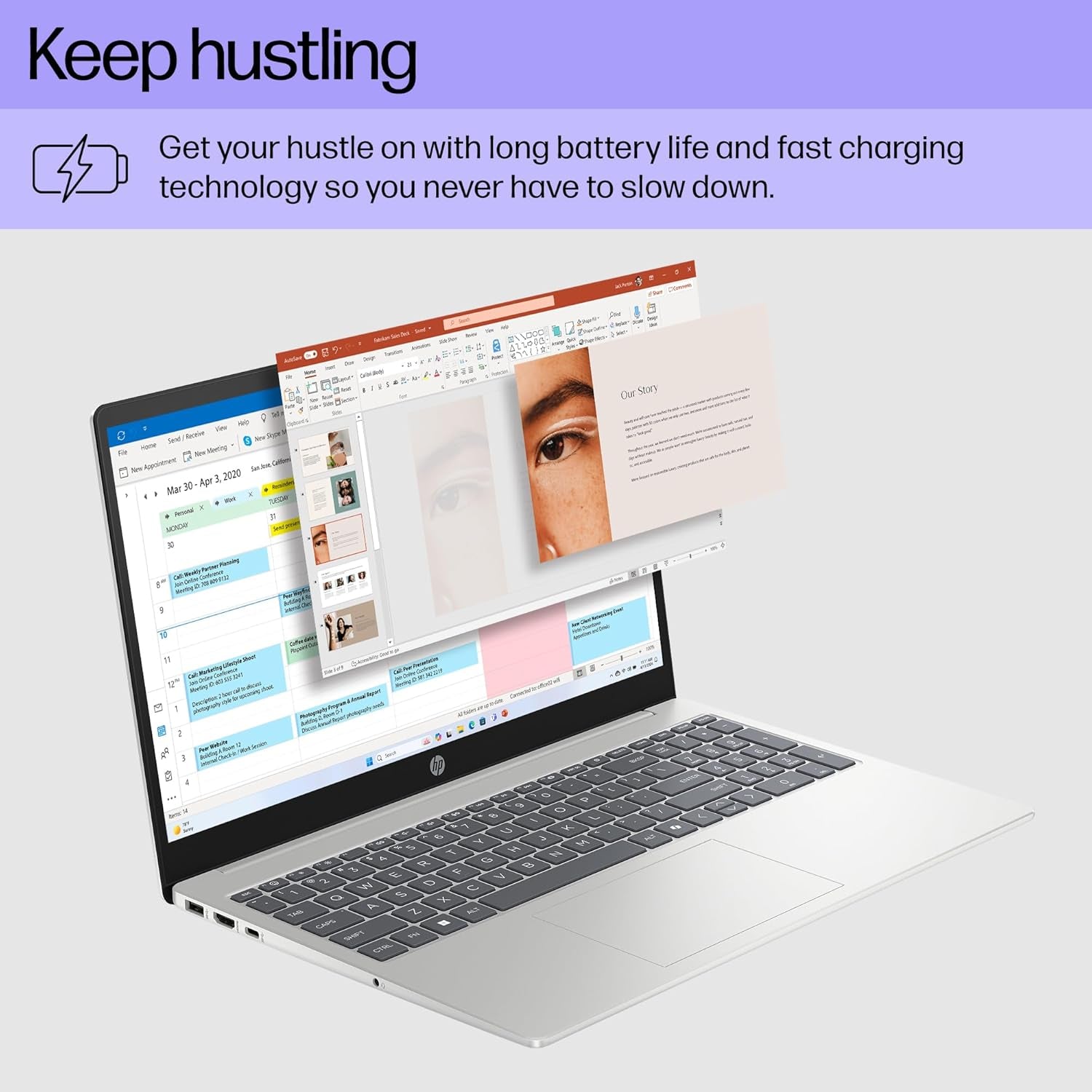 Notebook HP 15,6” Touchscreen, AMD Ryzen 3 7320U, 8GB RAM, 256GB SSD, Radeon Graphics, Windows 11 Home, Color Silver