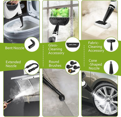 Limpiador a Vapor Portátil y Presurizado Multiusos para el Hogar – Con 12 Accesorios Incluidos