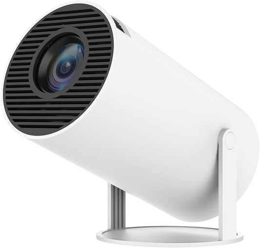 Mini Proyector Android 11 con Wi-Fi 6 y BT 5.2, 150 ANSI, 720p Nativo (Soporta 1080p/4K), Auto Keystone, Giro 180°, Pantalla 40–130", Apps Integradas