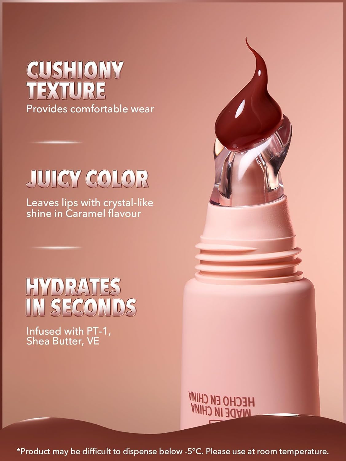 Brillo de labios hidratante | Larga duración | Impermeable | Para rellenar labios | Color Galleta de cacao