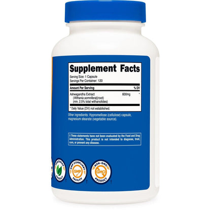 Nutricost Ashwagandha Root Suplemento 600 mg | 120 Cápsulas
