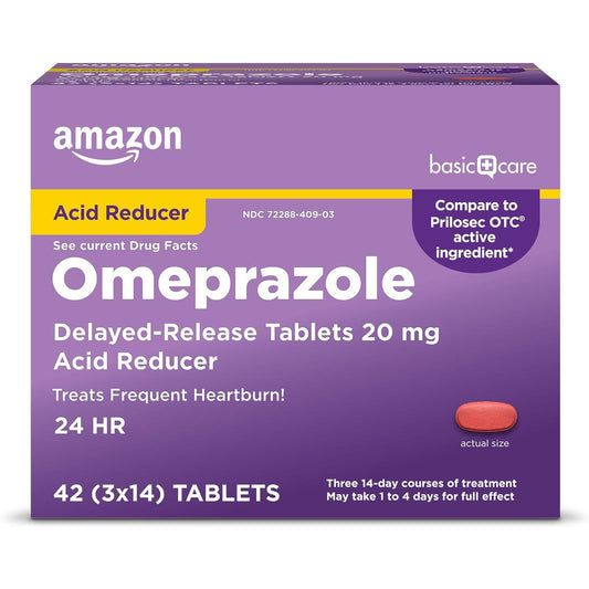 Amazon Basic Care Omeprazol 20 mg – 42 Comprimidos de Liberación Retardada