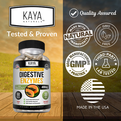 Enzimas Digestivas Kaya Naturals con Prebióticos y Probióticos