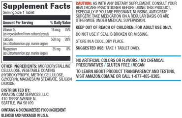 Calcio de 500 mg con vitamina D | 65 comprimidos