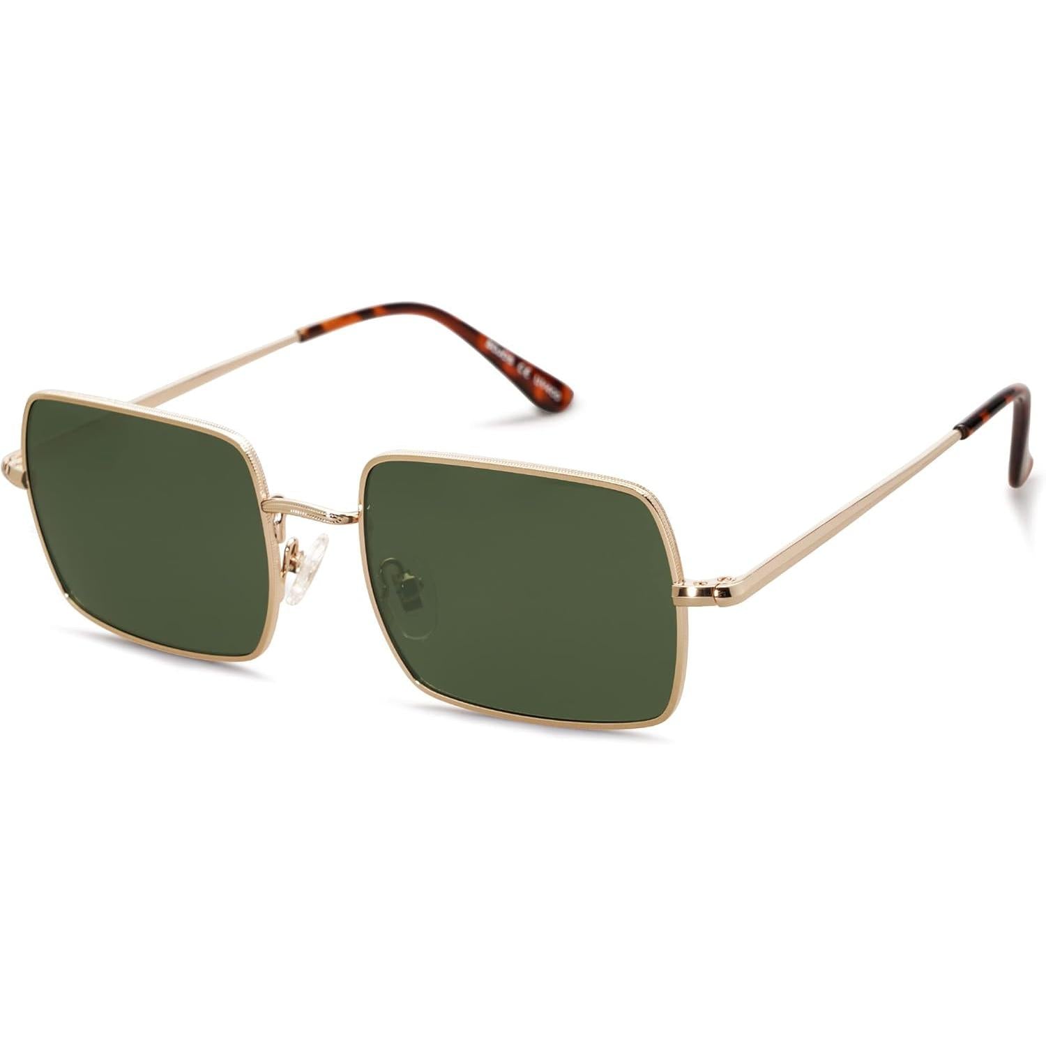 Lentes de Sol Polarizados SOJOS SJ1168, Rectangulares Poligonales Retro Vintage, Unisex UV400 para Hombres y Mujeres