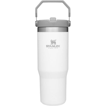 Iceflow Stainless Steel Tumbler with Straw - Vacuum Insulated Water Bottle for Home, Office or Car - Reusable Cup with Straw Leak Resistant Flip - Cold for 12 Hours or Iced for 2 Days (Cream)