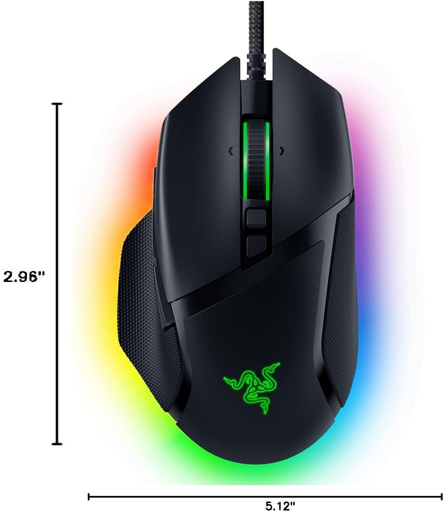Razer Basilisk V3 – Mouse Gamer Ergonómico Personalizable con Rueda HyperScroll, 11 Botones, Sensor 26K DPI y Chroma RGB, Black