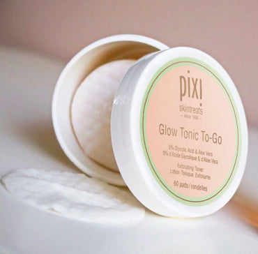 Pixi Glow Tonic To-Go – Pads Exfoliantes con Ácido Glicólico (60 unidades)